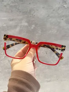 Large Frame Reading Glasses Anti-Blue Light, Simple Daily Use Eyewear, Square Mirror Frames, Suitable for Men and Women, All Seasons, Square Frame Eyeglasses