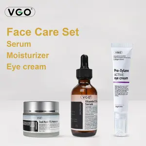 VGO-Vitamin C Serum, Moisturizer, and Eye Cream Set Cleansing Moisturizing Suitable for sensitive skin Comfort Skin Repair -A