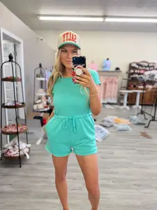 Pool Days Drawstring Waist Romper