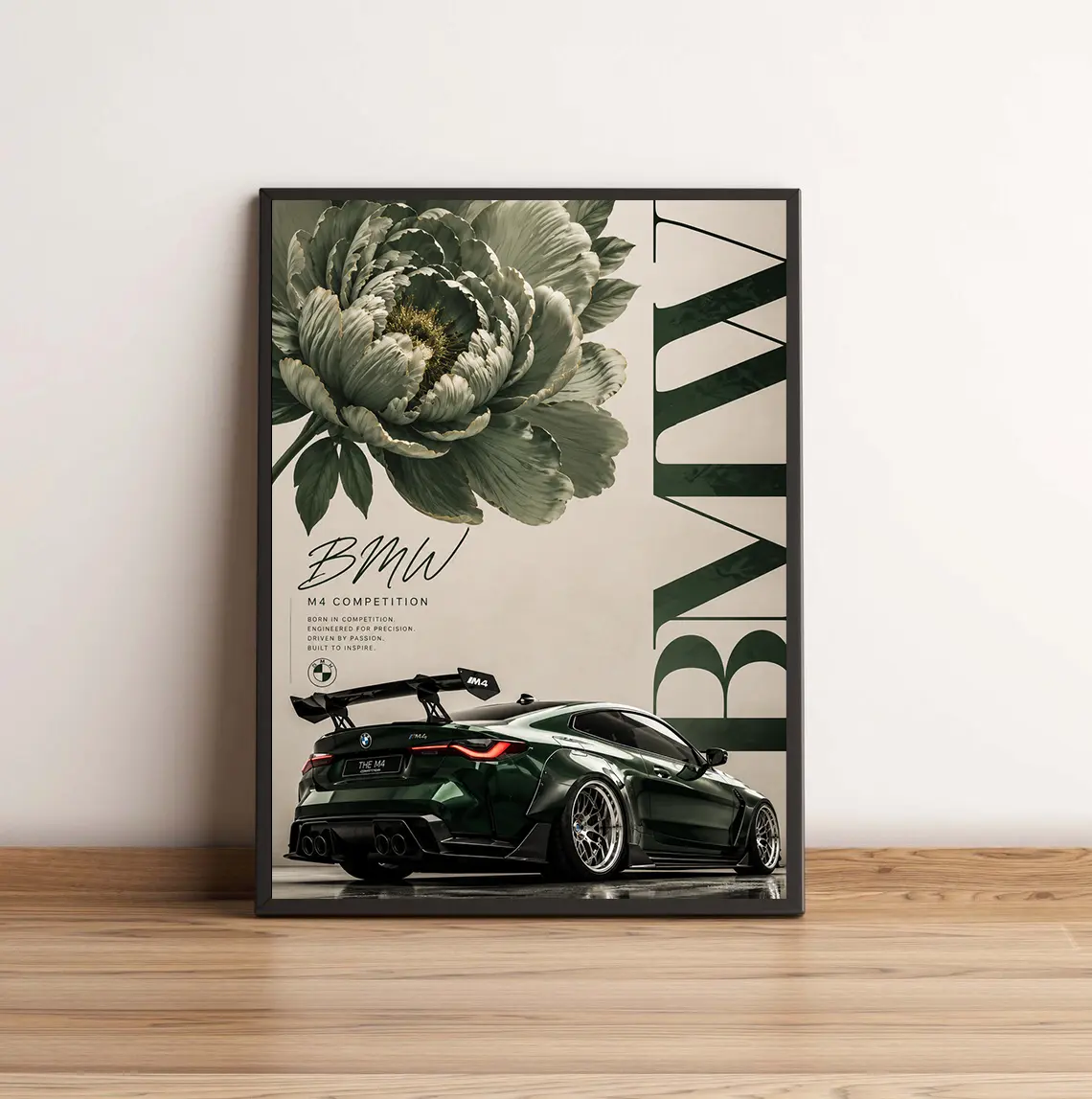 Emerald Green Botanical Collage Poster - Premium 220g Hybrid Paper Sage Floral Elegant Graphic Art Print for Room & Wall Decor (10mil, Unframed)