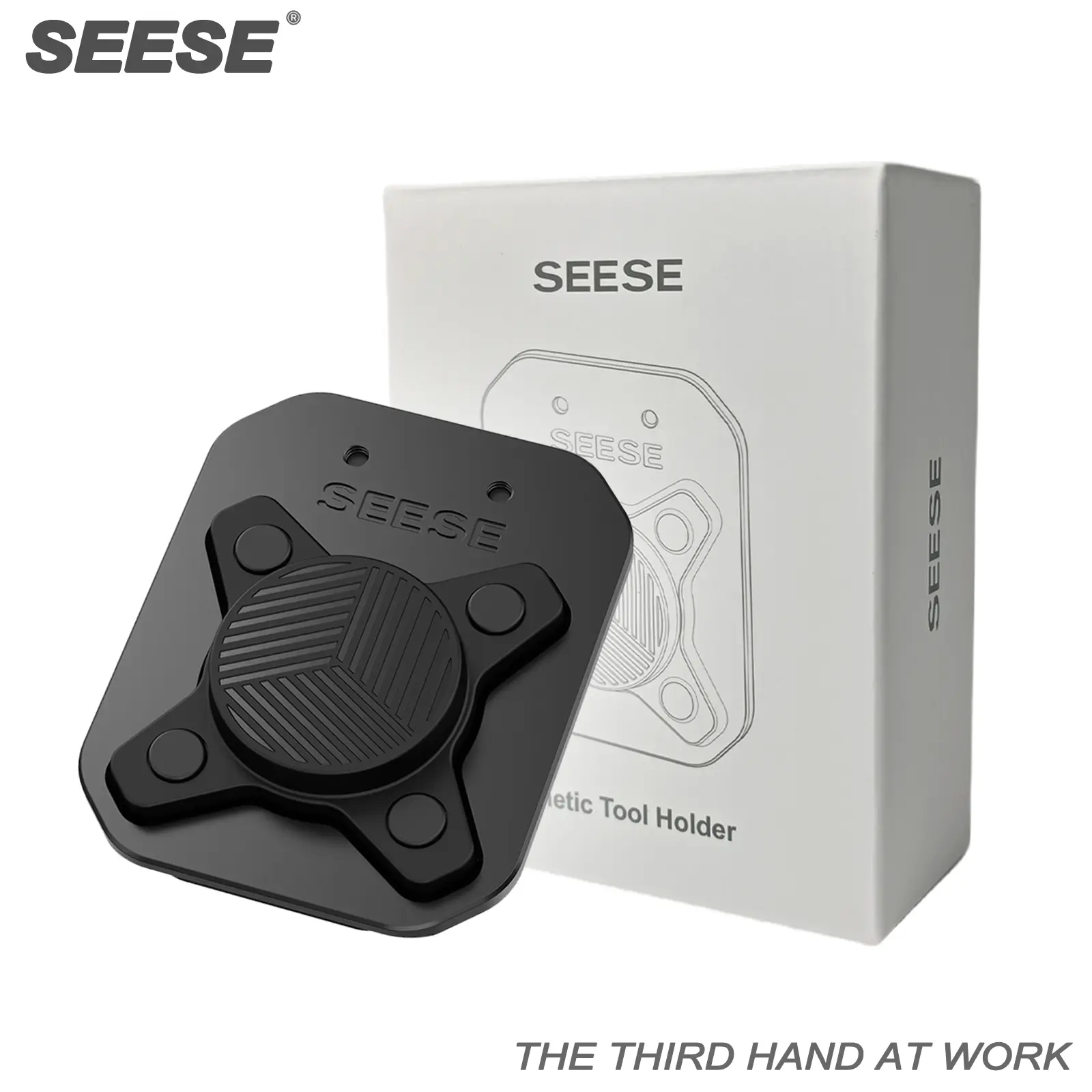 SEESE Magnetic Tool Holder - Versatile Belt Clip with Strong Magnet for Organizing Screws, Nails, Hamers, Wrenches, Pliers& More,DIY Enthusiast,Lightweight,Home Improve,Homeownerm