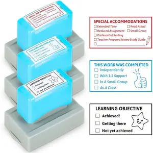 3 PCS Teacher Stamps for Classroom Self-Inking Accommodations Stamp Set Completed Grading Learning Rubber Behavior Teacher Stamps for Back to School Homework Student Dormitory Supplies Gift