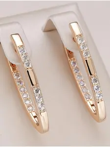 Elegant Cubic Zirconia Earrings for Women, Nickel-Free Copper, Sparkling Stones, Perfect for Daily Wear, Parties, All Seasons