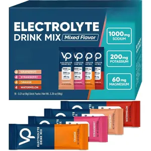 High Sodium Sugar Free Electrolytes Powder Packet - Hydration Packets with Sodium, Potassium & Magneisum | Zero Calories | Vegan | Keto & Paleo Friendly Electrolyte Drink Mix | 16 Stick Healthcare Magnesium