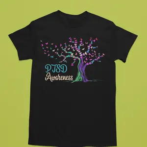 PTSD Awareness Tshirt - Bold Statement Design for Events & Casual Wear - Promotes Visibility & Support for PTSD Awareness