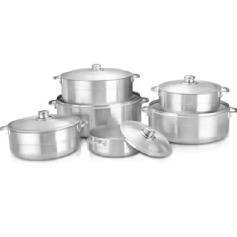 Calderos set de 12pcs  de aluminio con tapadera de aluminio