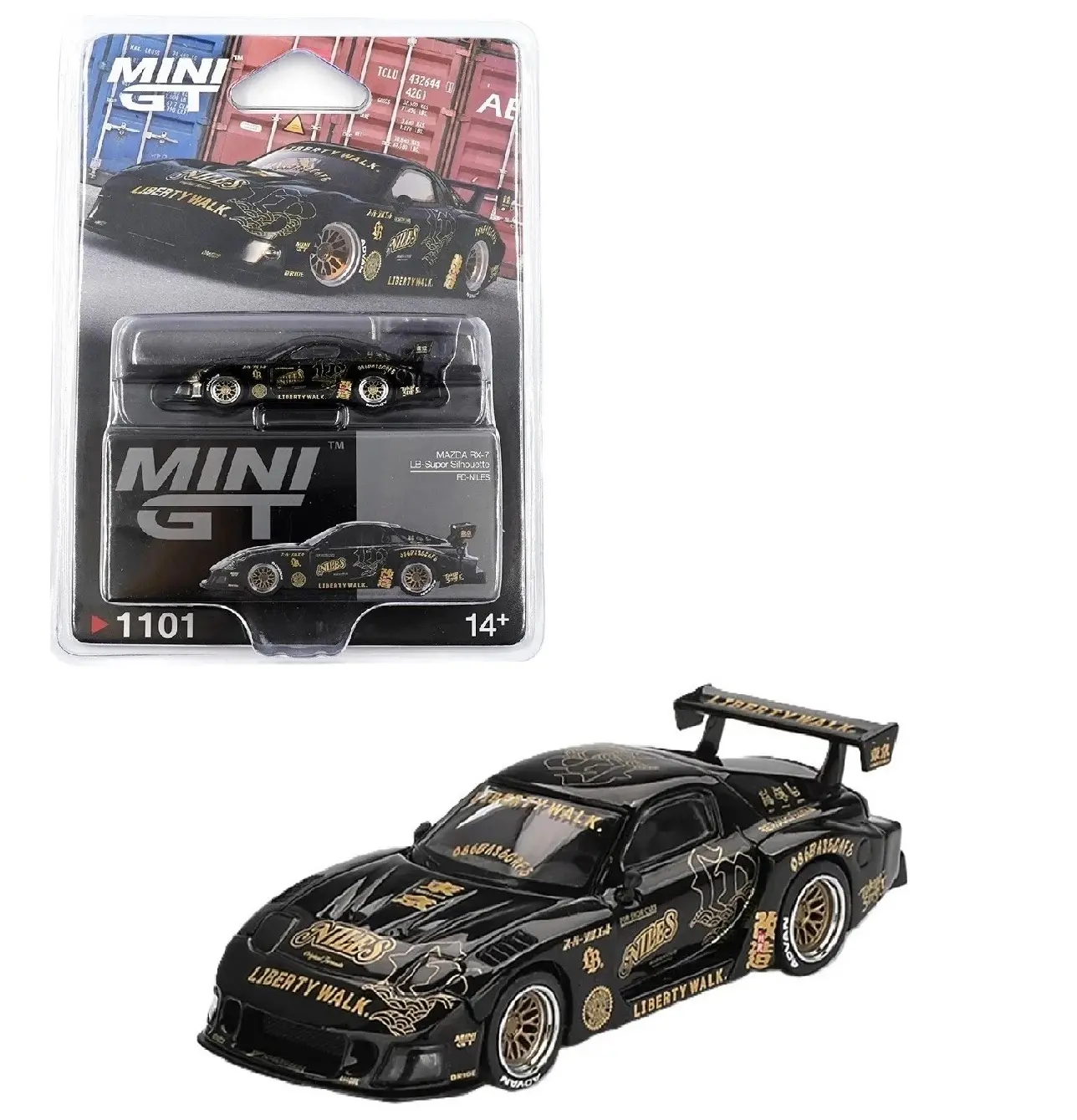Mini GT MAZDA RX-7 LB-Super Silhouette FD-NILES In Black 1:64 Scale Diecast Mode Car MGT01101-1A