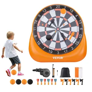 【FathersDayGift】VEVOR Inflatable Soccer Dart Board,  , over 6 ft High Giant Soccer Dart Board with 4 Kick Balls 6 Darts 6 Axe & Air Pump, 3-Min Setup, Ideal for Giant Yard Games, Giant Kick Darts Game, Soccer Dart Game