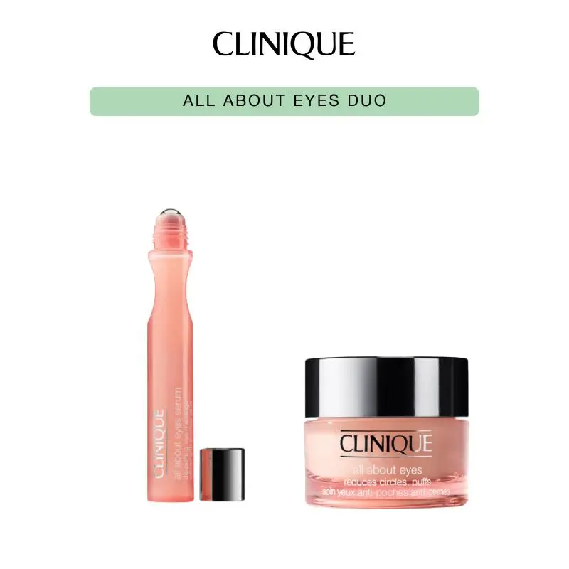 [Clinique] All About Eyes Duo - Eyes Serum + Eyes Cream | De-puffing | Dark circle | Cooling | Brightening | Hydrating | Refreshing | Lightweight | Silky-smooth | Vitamin C