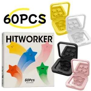 60pcs Star Acne Patches Boxed with Mirror, High-Quality Emergency Kit, Acne Spot Treatment, Invisible Hydrogel Absorbs Pus, Reduces Swelling, Cute Star Design