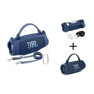 for JBL Charge 6 Waterproof Portable Bluetooth Speaker Silicone Case,Soft Protective Sleeve Cover with Shoulder Strap for JBL Charge 6 Speaker，This product comes with a protective case and a speaker. IP68 waterproof & dustproof Outdoor Spea
