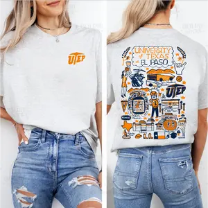 Custom University Hand Sketched Graphic T-shirt - Ash Grey Color, Personalized College Crewneck, Game Day Sports Pullover, Cozy Vintage-Style Top for Sports Lovers - MB