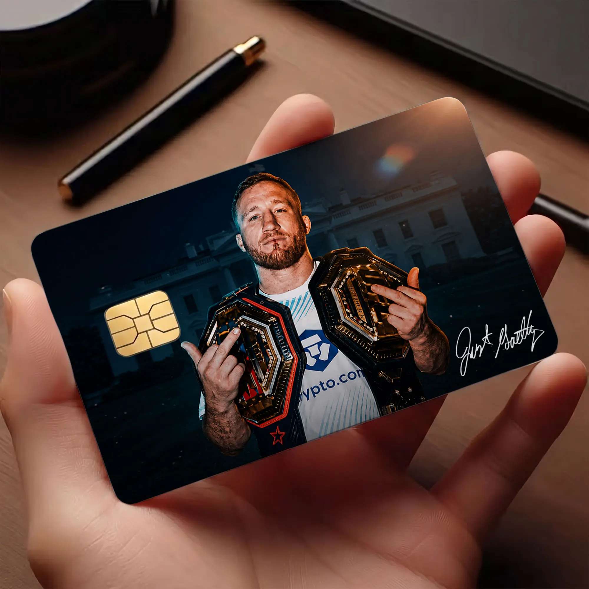 Justin Gaethje UFC Freedom 250 Card Skin Cover | UFC Fighters Vinyl Card Sticker | Champion Sports Fan Decal | MMA Merch Gift for Him & Her