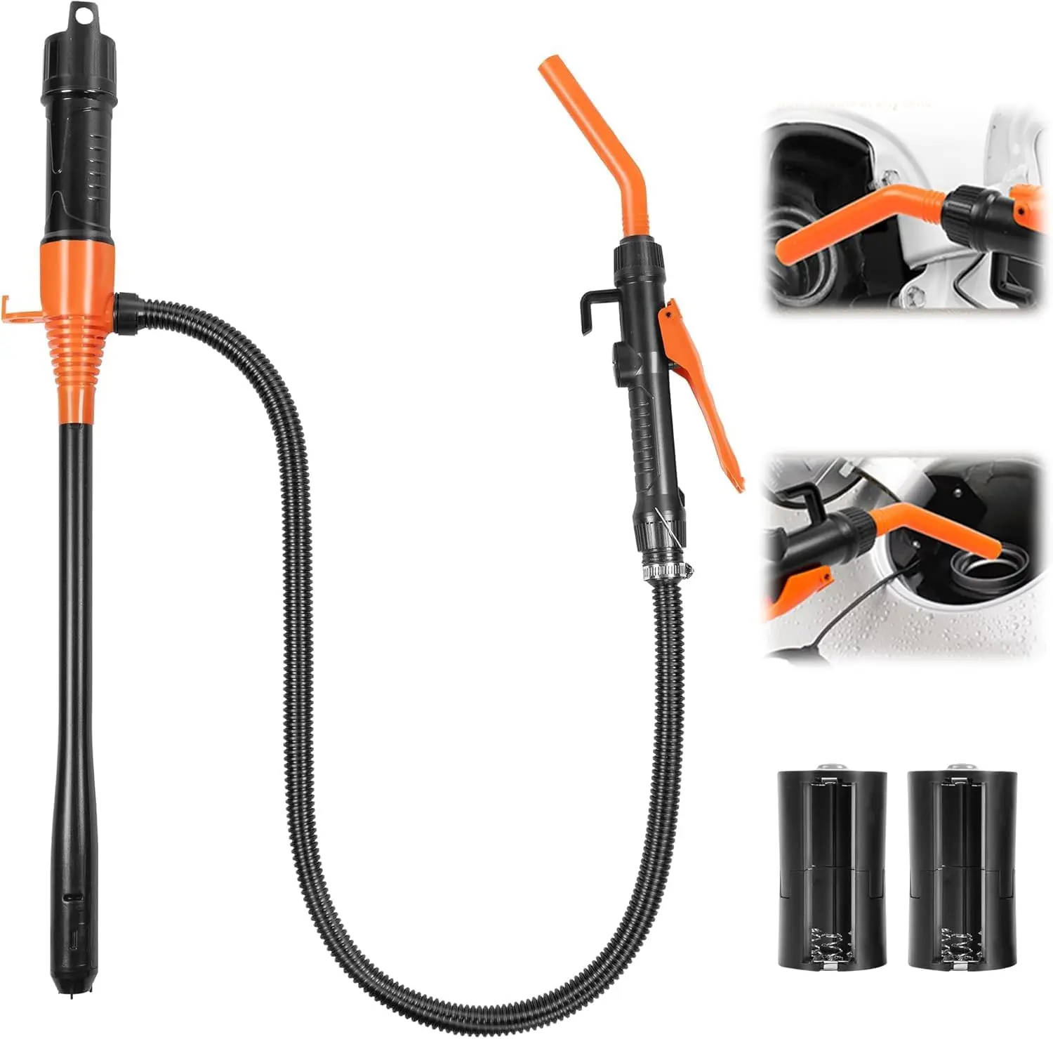 Portable Fuel Transfer Pump Battery Powered, 2.4 GPM Electric Fuel Transfer Pump for Fuel, Diesel, Water, Flow Adjustable for Vehicles , Boats, Lawn Equipment, Emergency & Home Use (Battery not included)