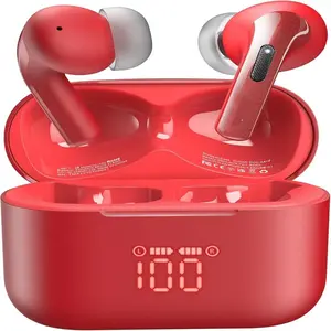 T20 Wireless Earbuds Bluetooth Headphones 48.5 Hrs Playtime with LED Digital Display, IPX8 Waterproof, Dual Mic Call Noise Cancelling 10mm Broad Range Speakers with Wireless Charging Case