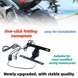 License Plate Premium Adjustable License Plate Button Switch Effortless Contro License Bracket Frame For kawasaki Ninja 1100SX