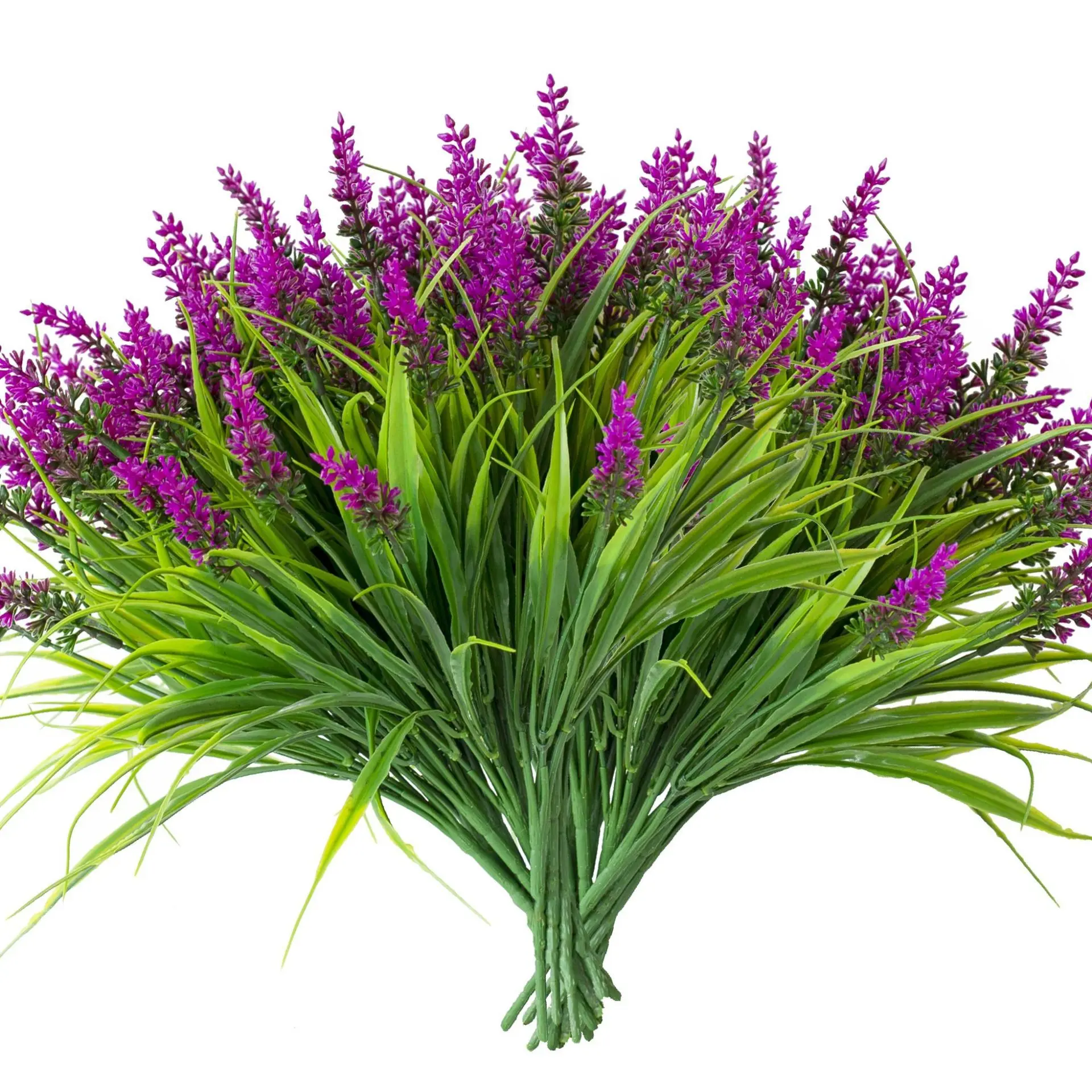 12 pieces of artificial plants - outdoor imitation lavender flowers - fake sage plastic green plants - garden plants - for porch, windows, and balcony hanging flower pots - indoor decoration - Decorative Faux Flower - Artificial Flower Decorations