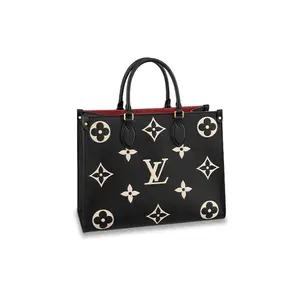 Louis Vuitton OnTheGo Monogram-Embossed Tote Bag for Women, Casual Style, Black