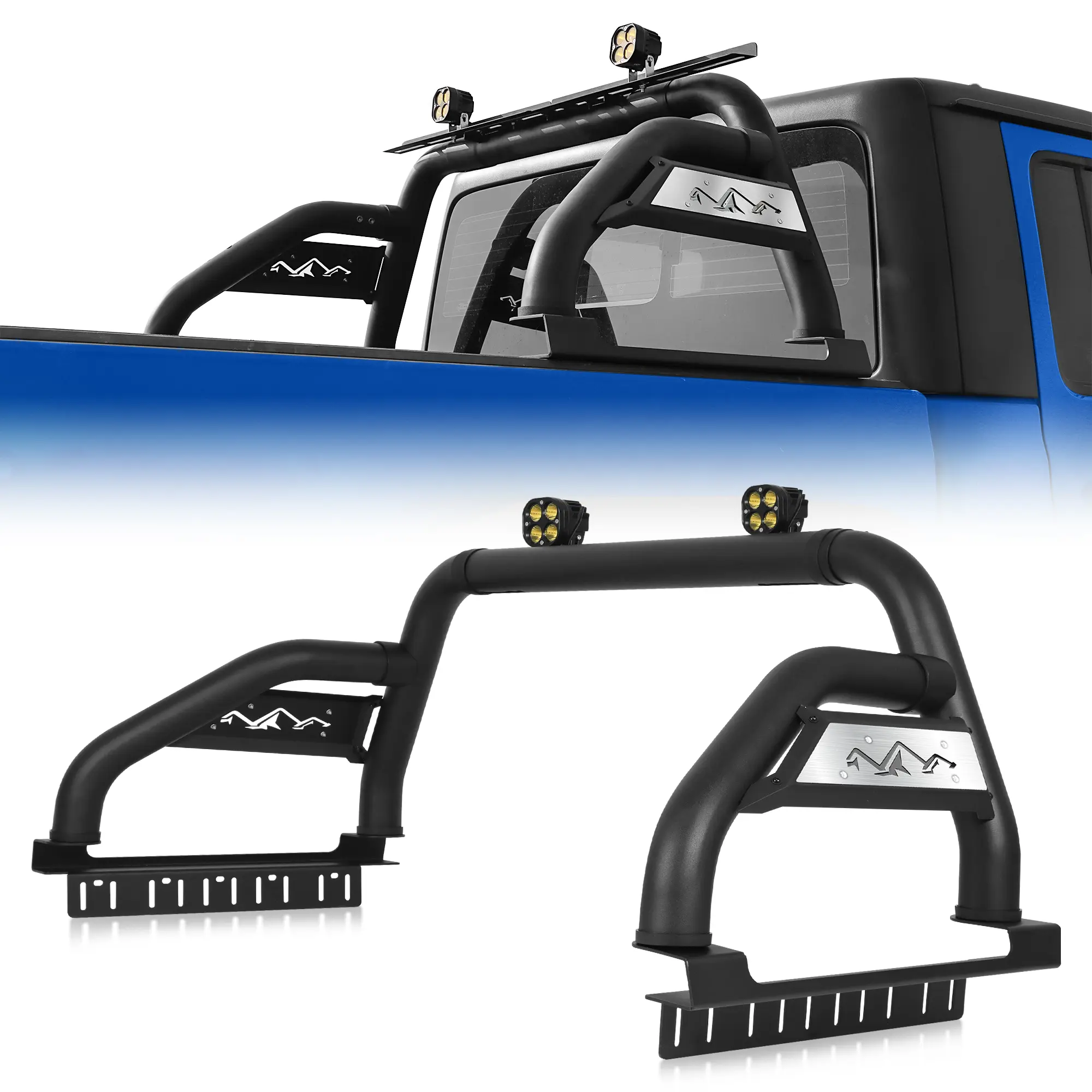 MONOKING  Mid-Size Truck Roll Bar for 2007-2026 Gladiator JT Tacoma Frontier Canyon Colorado and Ranger, Dual Pod Lights, Tonneau Compatible