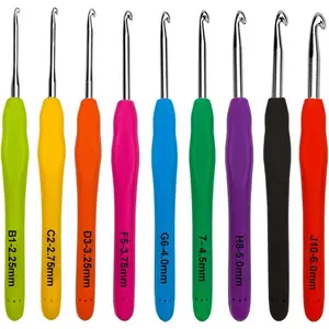 Extra Long Crochet Hooks Size(2.25mm-6mm)  Grip Soft Handles for Handmade DIY Crocheting Crochet Hook  for  Hands