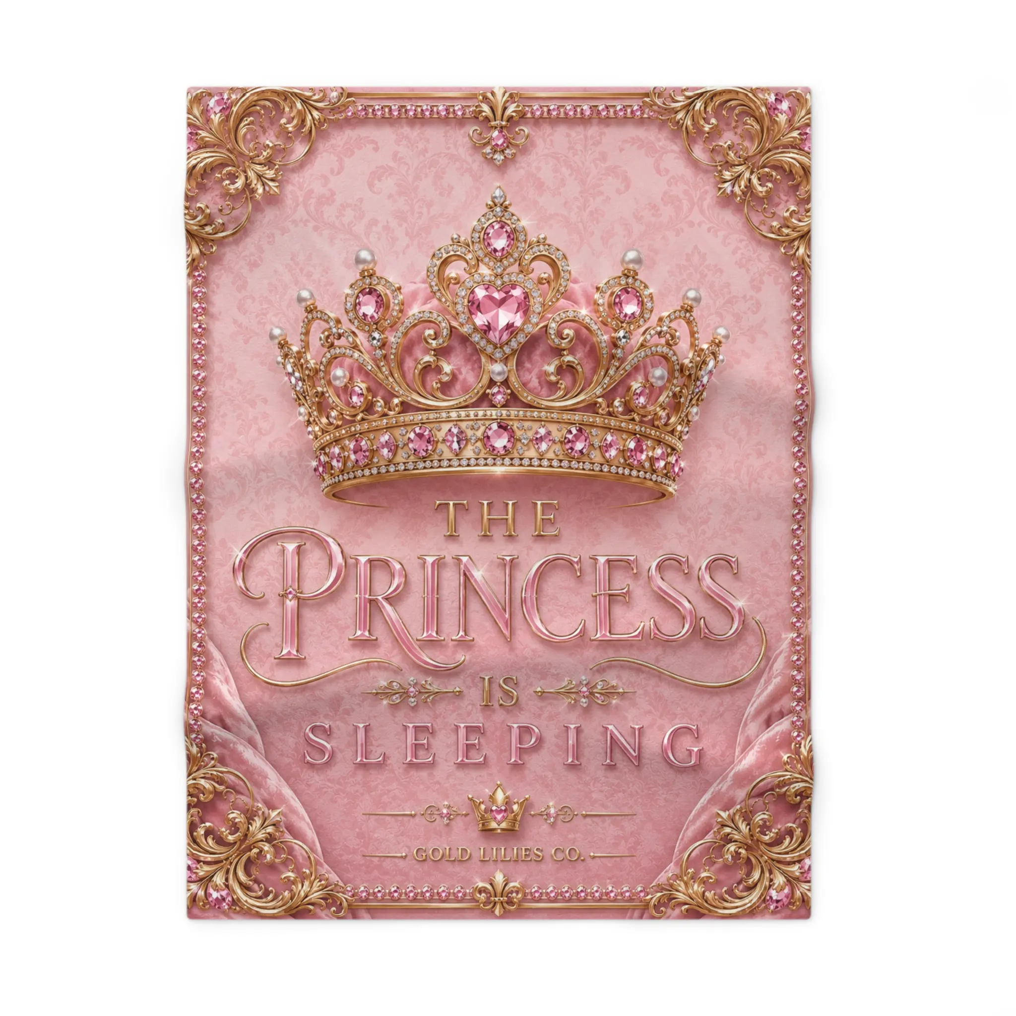 Baby Girl Fleece Blanket | The Princess Is Sleeping' Baby Blanket | Pink Royal Nursery