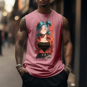 90s Graphic Sleeveless Tank Tops Men Vest Streetwear Outfits Men Vacation Outfits Sleeveless Shirt