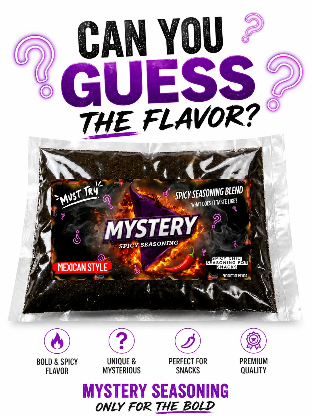 Mystery Spicy Seasoning Blend – Mexican Style Chili Powder for Snacks, Chips & Beef Jerky (1 LB)