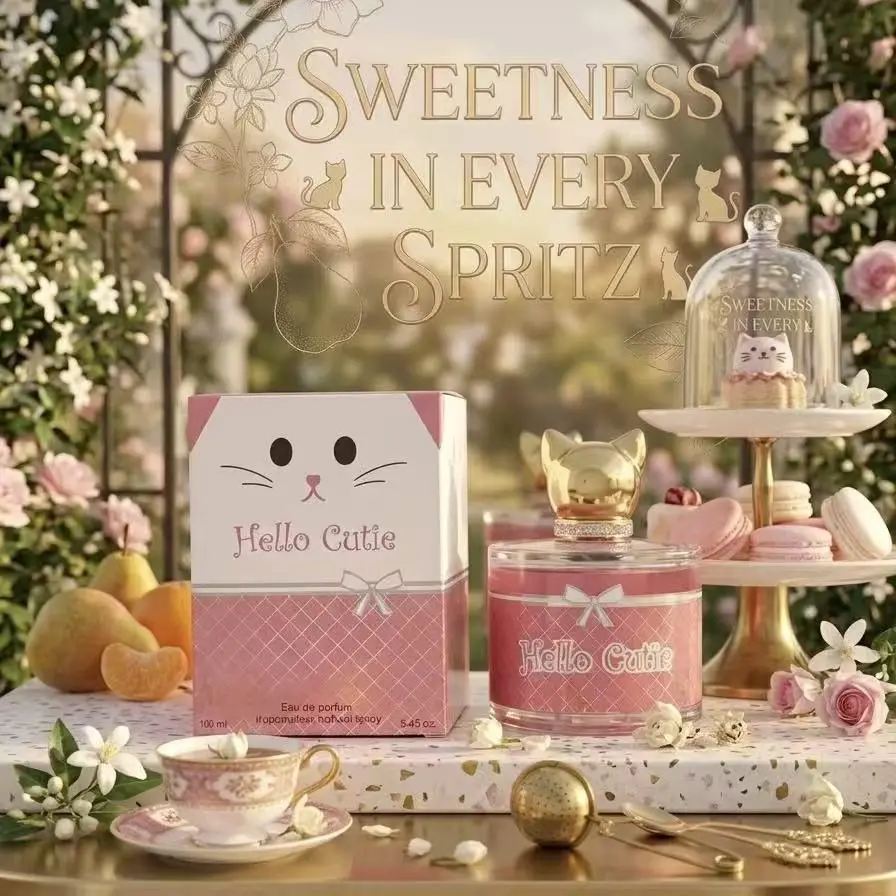 Hello Cutie Eau de Parfum, Sweet Gourmand Scent with Vanilla & Whipped Cream Notes, Long Lasting Feminine Perfume for Women, 100ml / 3.4 oz, Gourmand Perfume, Vanilla Scents