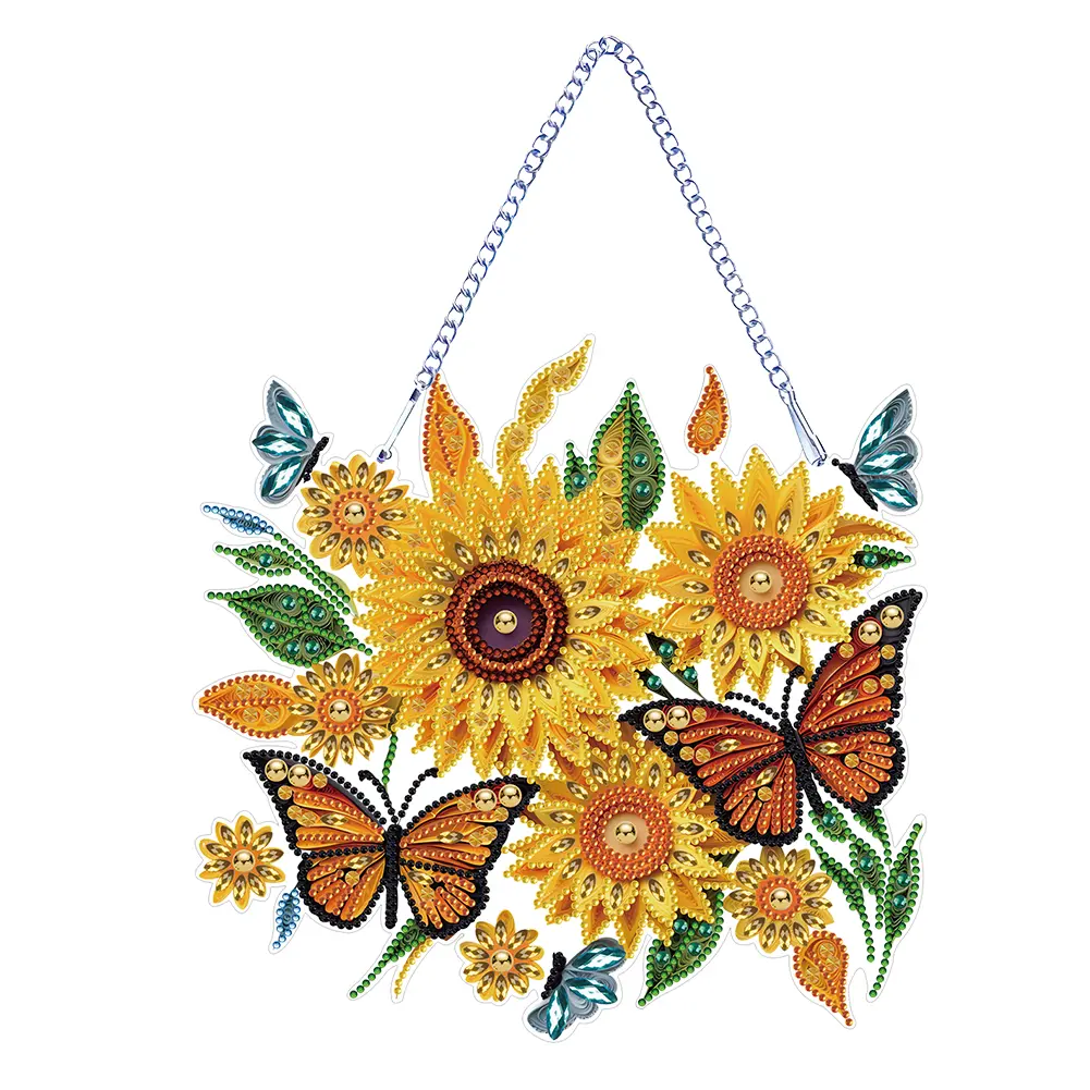 Sunflower Hanging Diamond Painting Ornaments Crystal Painting Decor- 1061084