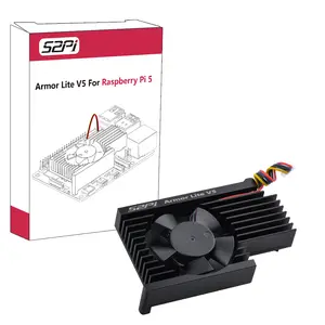 52Pi Raspberry Pi 5 Armor Lite V5, Raspberry Pi 5 Adjustable Speed cooling fan, aluminum alloy cooling fan for Raspberry Pi 5