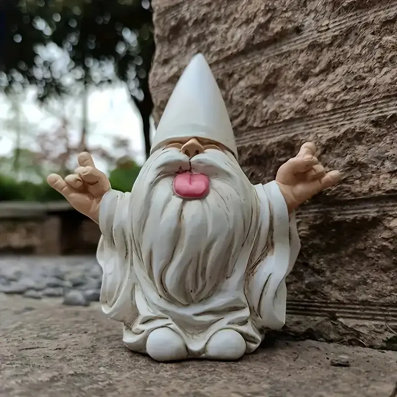 Gnome Garden Statue Rock Your Fairy Tale Garden, Outdoor Gnome Figurine Decorative Garden Sculpture, Unique Garden Decoration, Outdoor Garden Accessory, Garden Sculptures Statues, Garden Gnomes