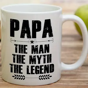 1pc, 11oz, Fantastic Retreez Funny Mug - Papa The for Man The Myth The Legend 11oz Ceramic Coffee Mugs - Funny, Sarcasm, Sarcastic, Motivational, Inspirational birthday gifts for dad, papa, father, friends, father's day gift