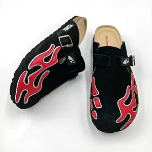 Meckmanly Suede Clogs Women Fashion Men Round Toe Cork Footbed Clogs Potato Shoes Clogs Men Shoes Outdoor Nonslip Walking Shoes Slides Home Slippers With Arch Support Retro Design Unisex Clogs【Order Reference Size Guide】