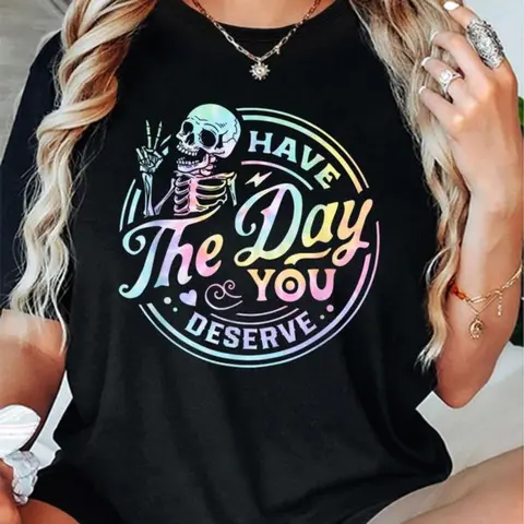 【Plus Size】 Letter Print Drop Shoulder Tee, Casual Half Sleeve Round Neck T-shirt for Summer, Women's Clothing for Daily Wear