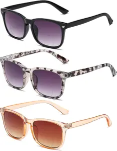 Bifocal Sunglasses For Women Classic Retro Reading Sunglasses 3 Pack UV400 Sun Readers Glasses With Metal Spring