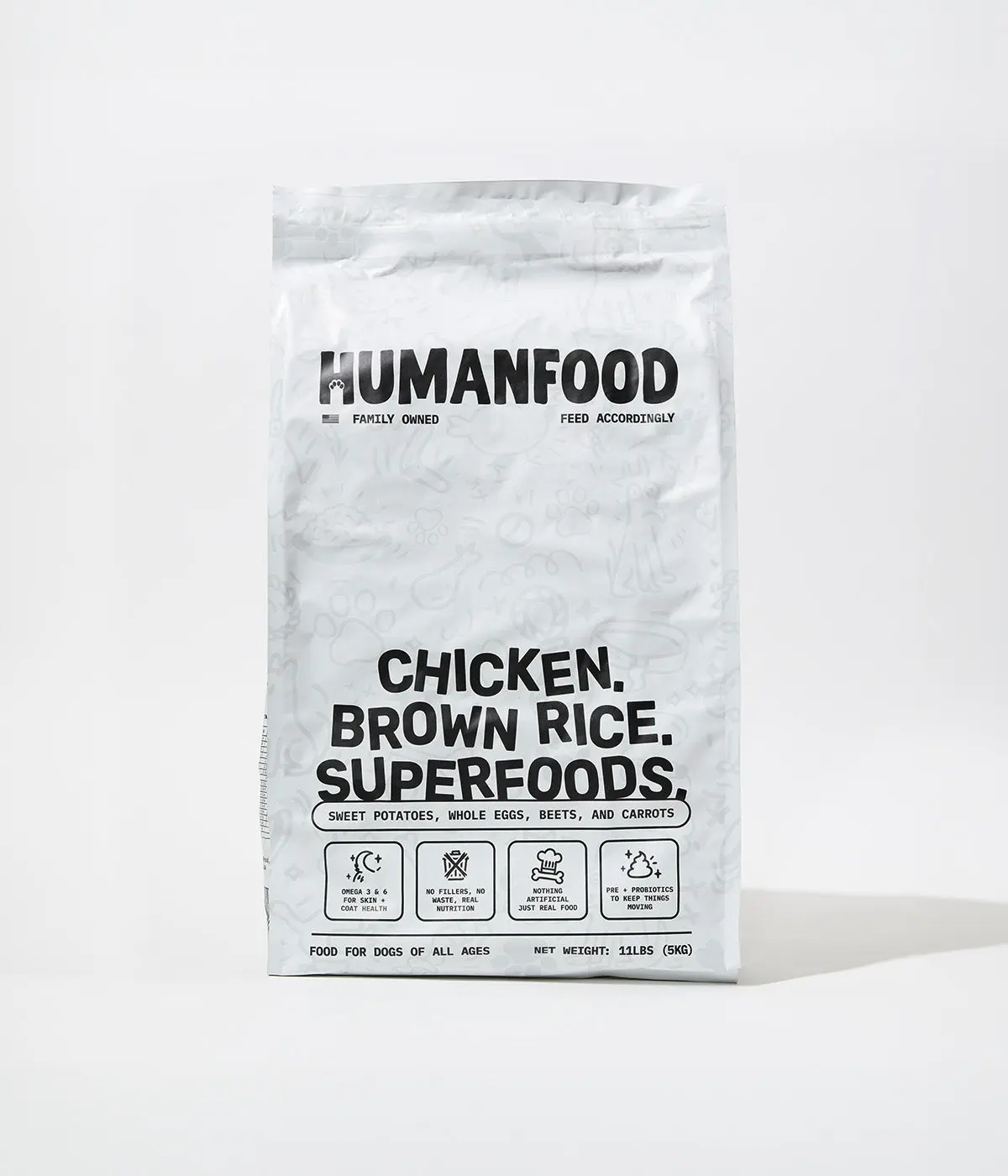 Humanfood Chicken Brown Rice Superfoods 11 lbs - Real Ingredients, High Protein, Natural Fiber, Antioxidants, Joint Support, AAFCO Nutrient Profiles