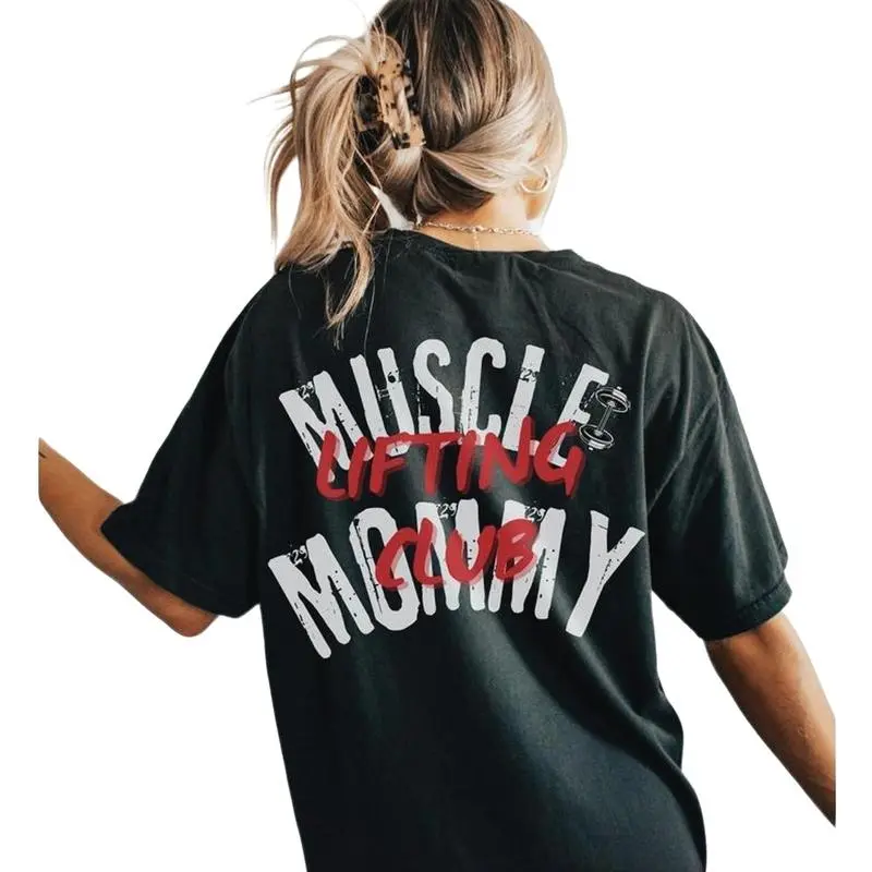 Muscle Mommy Lifting Club Tshirt Gift for Her, Workout Gym Girl Tshirt, Workout Gym, Classic Fitness Gear, Comfortable Workout Gym Shirt