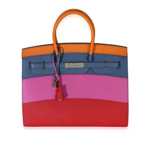 Pre-owned Leather Tote Bags Abricot Agate Magnolia Rouge Casaque Epsom Sunset Sellier Birkin 35 PHW