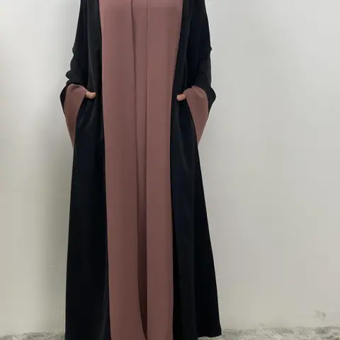 Women's Colorblock Flounce Sleeve Zipper Back Dress, Casual Modest Fashion Long Sleeve Round Neck Maxi Tunic Dress for Summer Fall, Dresses for Women, Women's Clothing for Daily Wear, Moo Moo Dresses