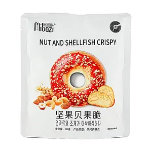 Mibaz Nut Bagel Crisps 80g - Viral Snack, Crunchy & Savory Korean Style Bagel Chips for Parties & Snacking