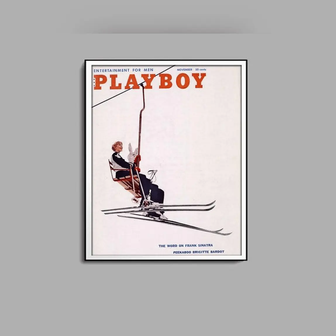 Vintage Skiing Poster, Ski Photo Print, Magazine Cover, Retro Wall Art, Ski Lodge Decor, Winter Poster, Printable Wall Art Stylish Text Wall Print