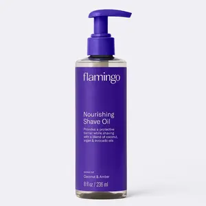 Flamingo Nourishing Shave Oil - Smooth and Silky Shaving Experience with Coconut & Amber Notes | Body Oil | Moisturizing, Cleansing for Sensitive Skin
