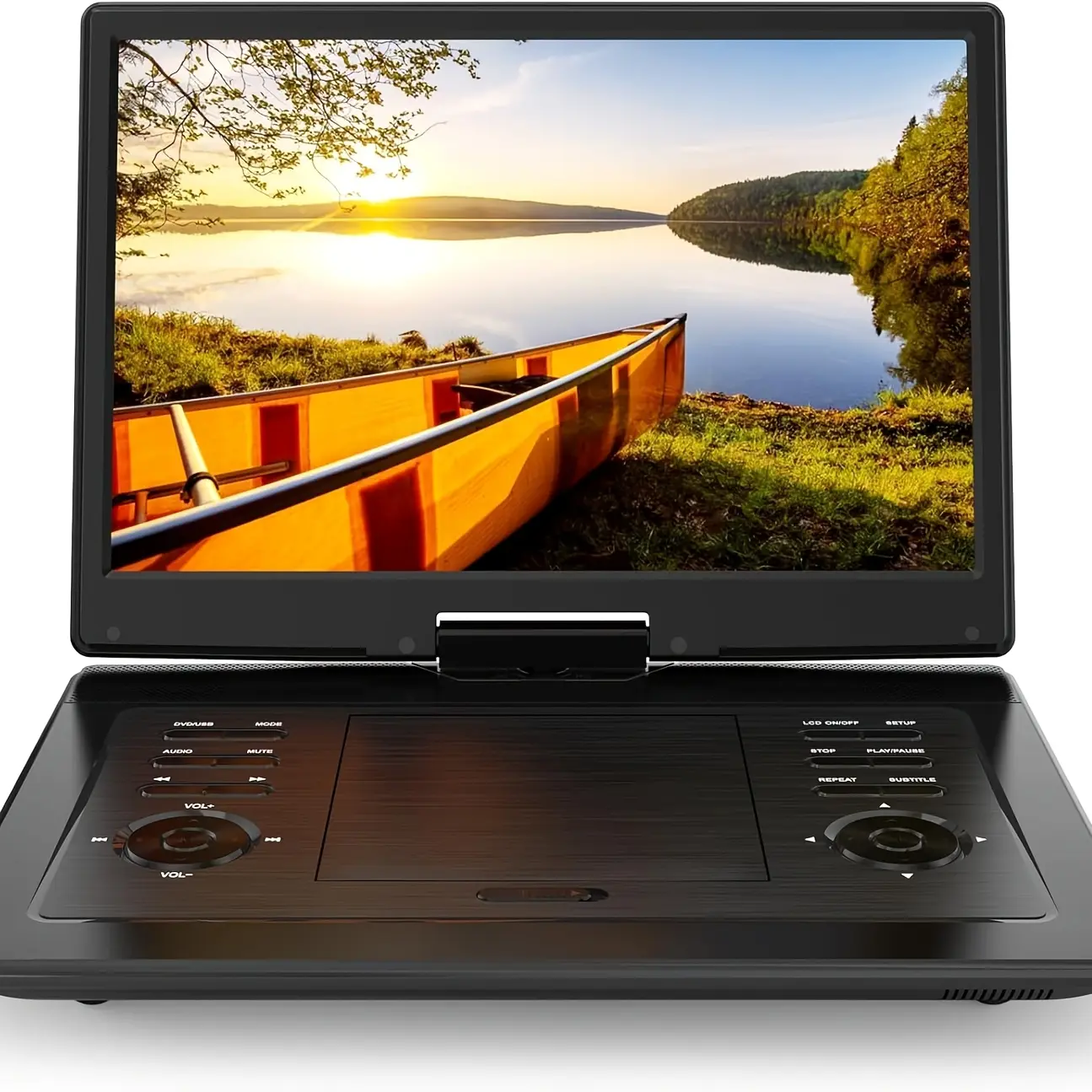 PJGCWB 17.9in Region-Free Portable Digital DVD/CD Player - LCD Display, Audio Sound System, Push Buttons, Aux Input, US Plug, Road Travel Use, TV Sync, Multi-Format Support
