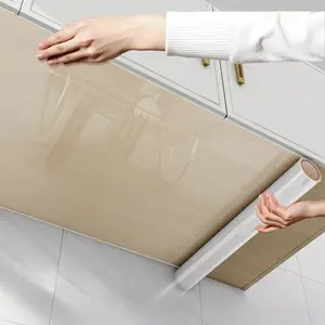 Transparent Cabinet Protection Film, Waterproof Oilproof Fire Retardant Anti-Mold, Removable Adhesive Sticker, Suitable for Kitchen Furniture