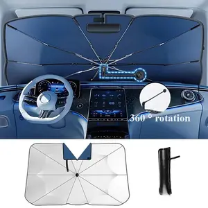 Car Front Windshield Sunshade Umbrella, Retractable Sun Protection, UV Blocking Parasol, Summer Car Cooling, Ca Prop 65 Compliant