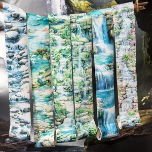 Landscape Pattern Washi Tape, 6 Counts/bag Self Adhesive Decorative Tape, DIY Decorative Tape for Scrapbooking, Journaling, Gift Wrapping, Scrapbook Materials