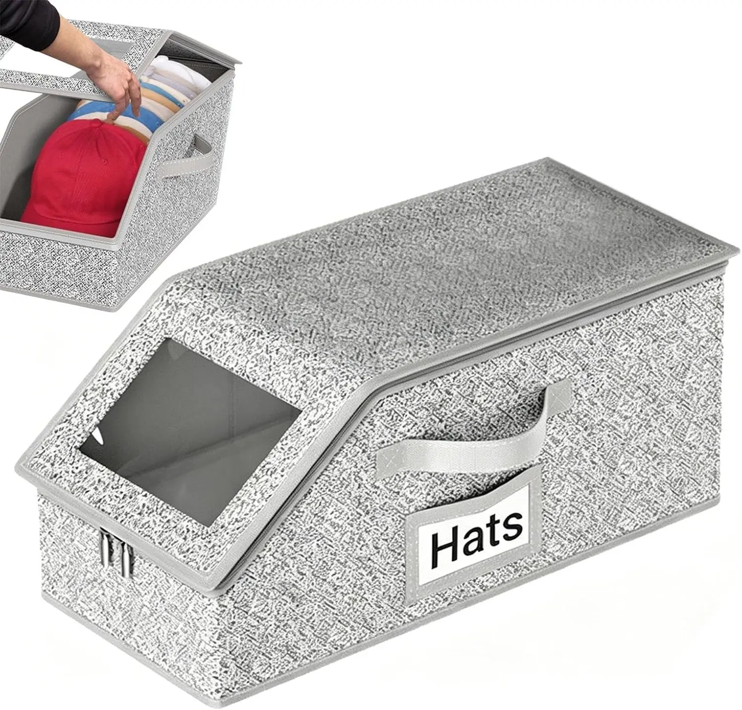 1Pc Hat Storage Box, Suitable For Baseball Caps, Stackable Wardrobe Hat Storage Box, Hat Organiser & Cowboy Hat Box, Dustproof Hat Rack, Suitable For Flat-Brimmed Hats And Trucker Hats, For Home Hat Storage And Family Shoe And Sock Storage.