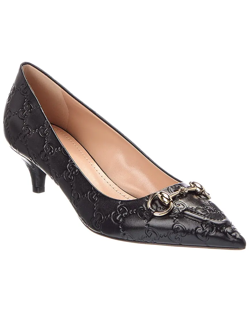 Gucci Gg 50mm Horsebit Leather Pump Gucci Gg 50mm Horsebit Leather Pump
