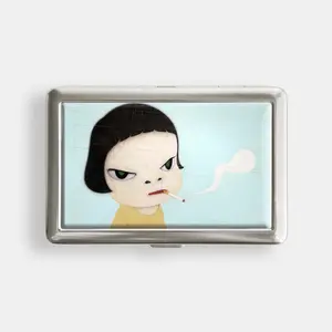 Smoking Girl 100s or King Size Case Storage Box Card Holder Metal Wallet