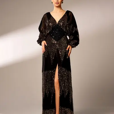 abyss deep cowl sequin maxi dress Abyss Deep Cowl Sequin Maxi Dress
